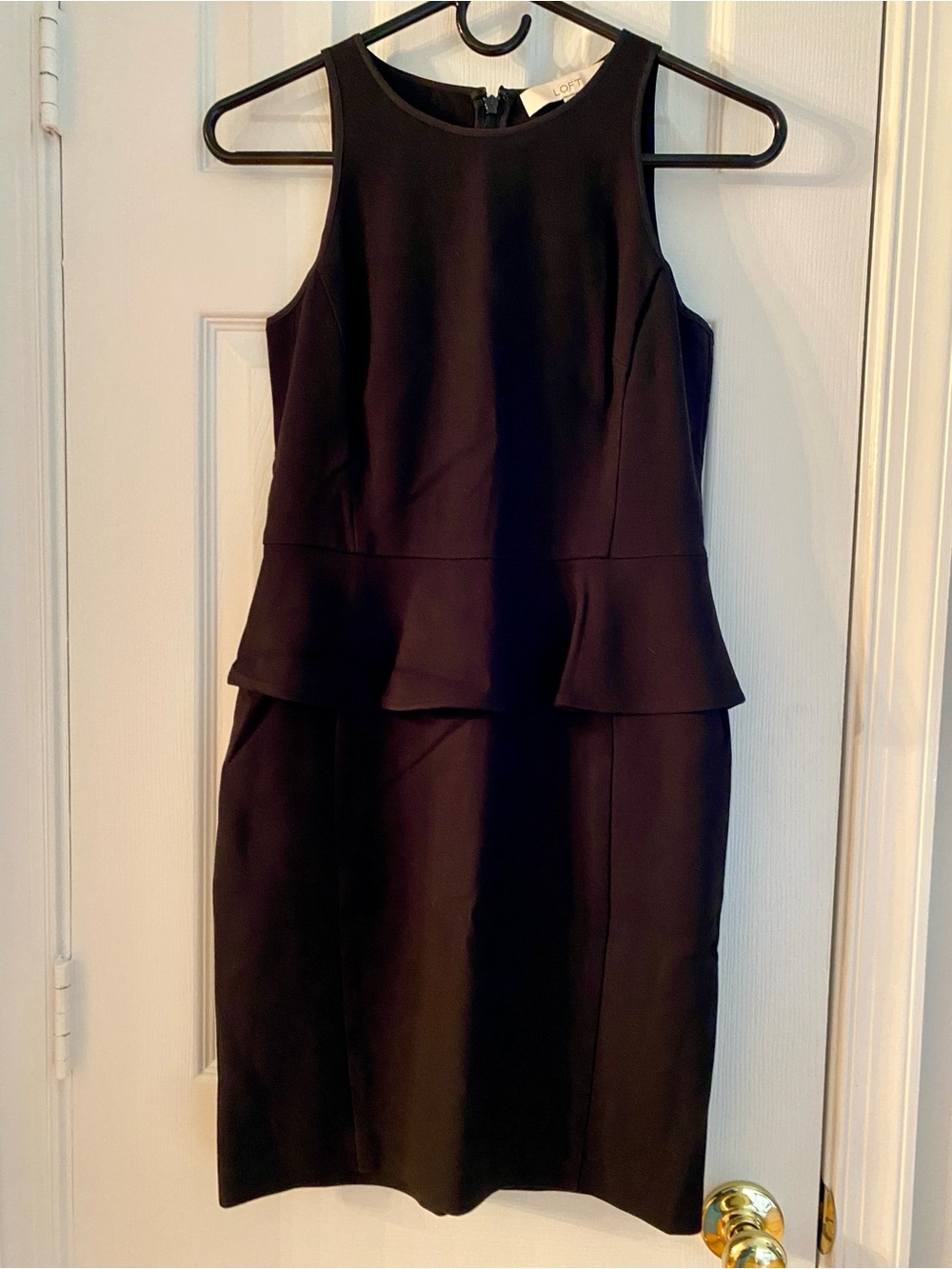 LOFT Women’s Petite Classic Black Peplum Dress
